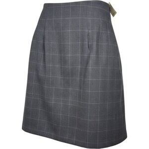 Vintage XOXO 90s Made in USA Grey Plaid Mini Skirt High Waisted Size 9/10 NWT